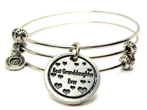 Best Granddaughter Ever Triple Style Expandable Bangle Bracelet