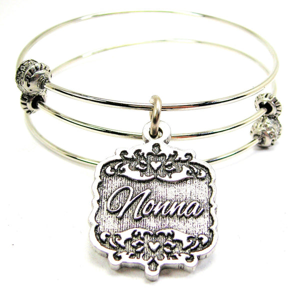 Nonna Victorian Scroll Triple Style Expandable Bangle Bracelet