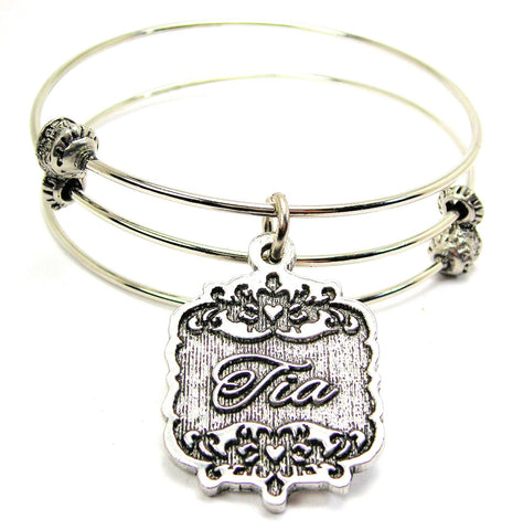 Tia Victorian Scroll Triple Style Expandable Bangle Bracelet