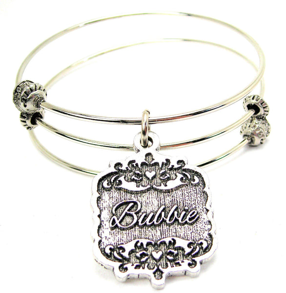 Bubbie Victorian Scroll Triple Style Expandable Bangle Bracelet