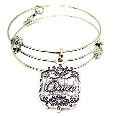 Oma Victorian Scroll Triple Style Expandable Bangle Bracelet