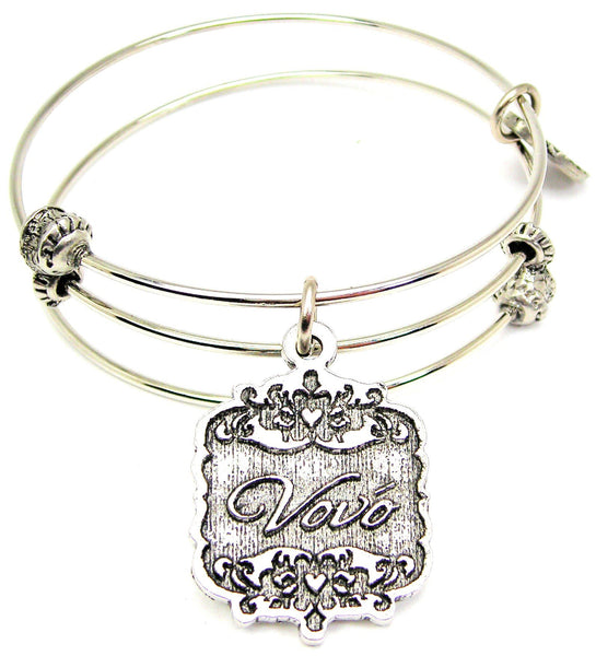 Vovo Victorian Scroll Triple Style Expandable Bangle Bracelet