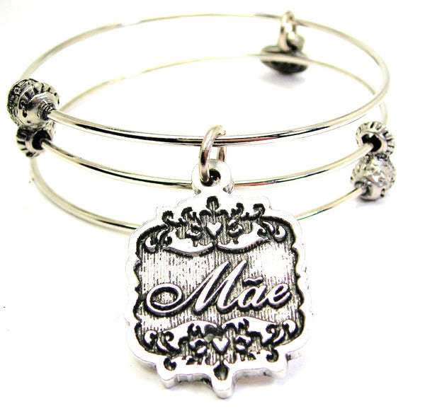 Mae Victorian Scroll Triple Style Expandable Bangle Bracelet