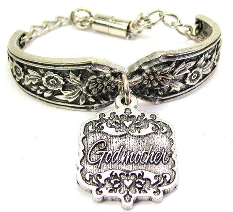 Godmother Victorian Scroll Vintage Spoon Chain Bracelet