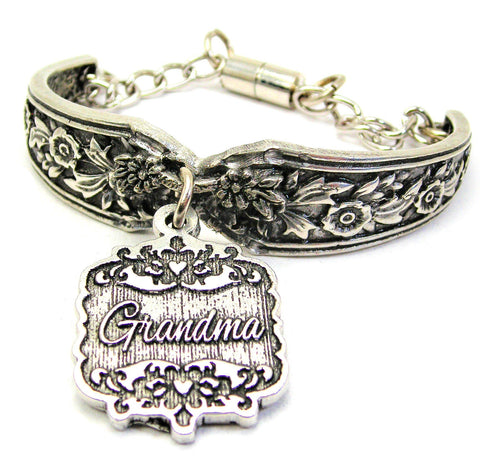 Great Aunt Victorian Scroll Vintage Spoon Chain Bracelet