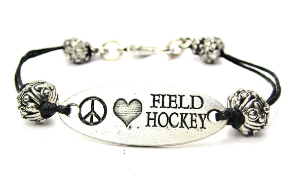 goalie, field hockey gifts, field hockey jewelry, cord bracelet, charm bracelet