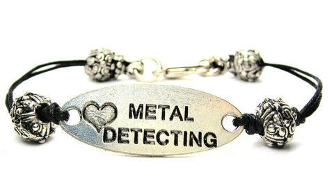 detector, metal detector, treasure hunting, cord bracelet, charm bracelet,