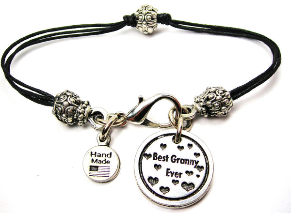 Best Granny Ever Beaded Black Cord Bracelet