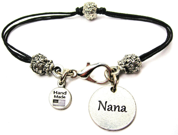 Nana Beaded Black Cord Bracelet