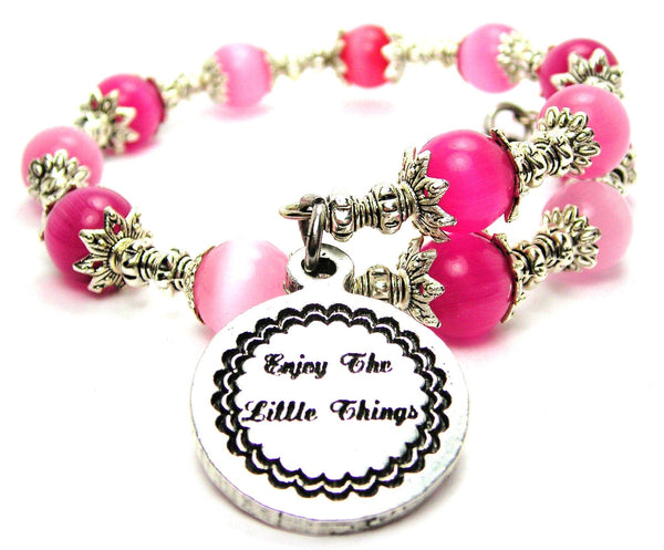 Enjoy The Little Things Cat's Eye Beaded Wrap Bracelet