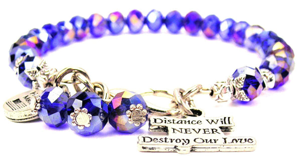 Distance Will Never Destroy Our Love Splash Of Color Crystal Bracelet