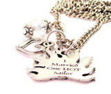 I Married One Hot Sailor Necklace with Small Heart