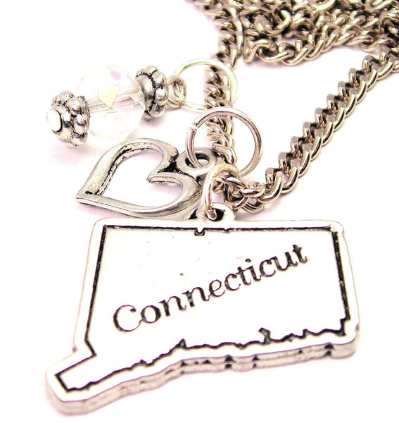 Connecticut Necklace with Small Heart