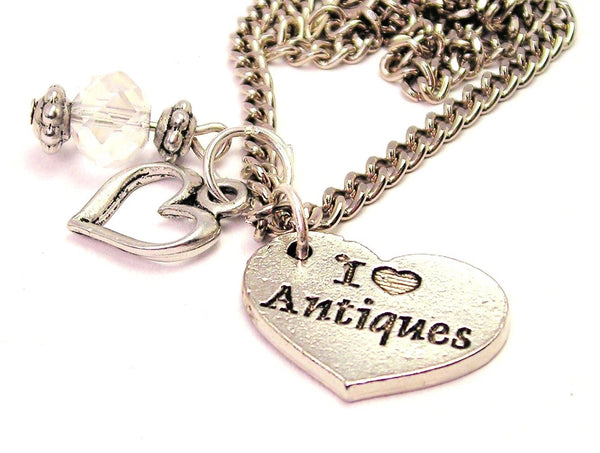 I Heart Antiques Necklace with Small Heart