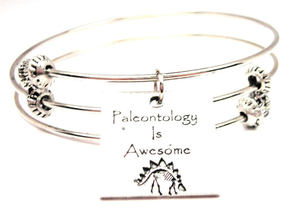 Paleontology Is Awesome Triple Style Expandable Bangle Bracelet