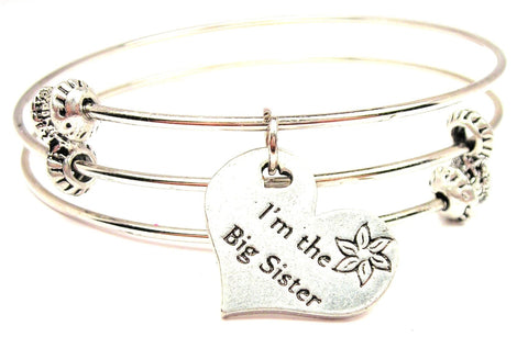 I'm The Big Sister Triple Style Expandable Bangle Bracelet