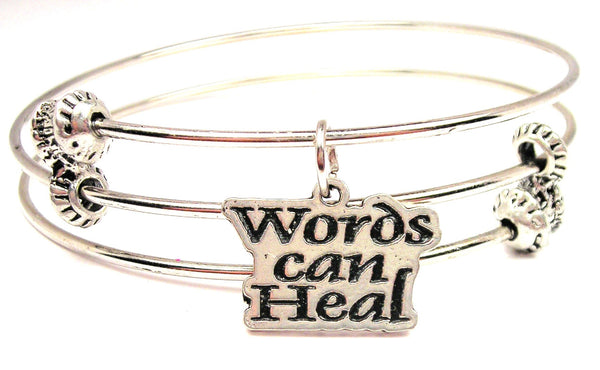 Words Can Heal Triple Style Expandable Bangle Bracelet