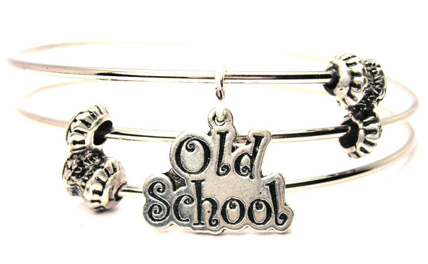 Old School Triple Style Expandable Bangle Bracelet