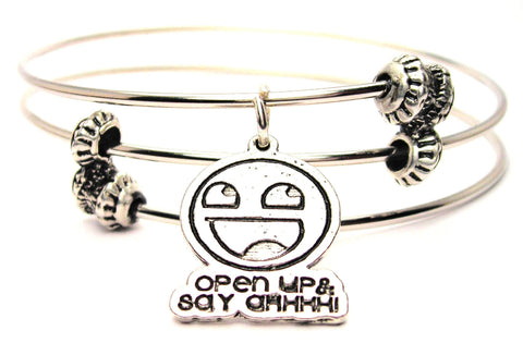 Open Up And Say Ahhhh Triple Style Expandable Bangle Bracelet