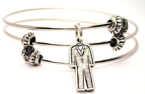 Men's Tuxedo Triple Style Expandable Bangle Bracelet