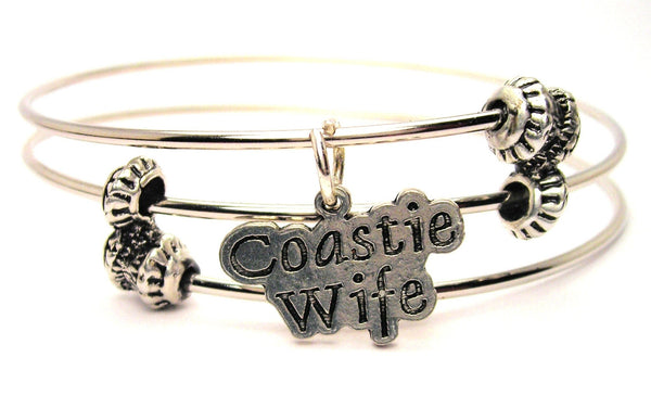 Coastie Wife Triple Style Expandable Bangle Bracelet