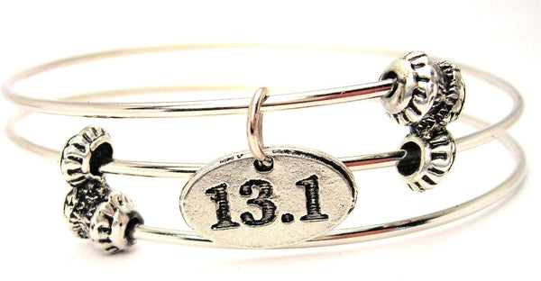 13.1 Marathon Triple Style Expandable Bangle Bracelet - Bracelets - Chubby Chico Charms