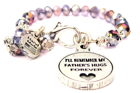 I'll Remember For Fathers Hugs Forever Splash Of Color Crystal Bracelet