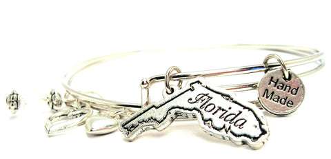 Florida state bracelet, Florida state bangles, Florida jewelry, state of Florida bracelet