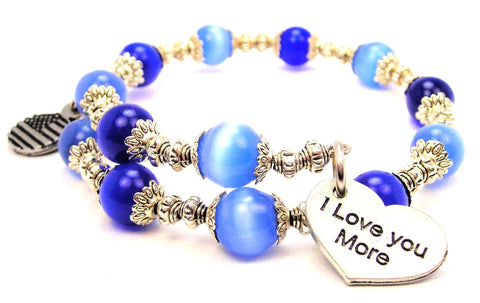 I Love You More Cat's Eye Beaded Wrap Bracelet