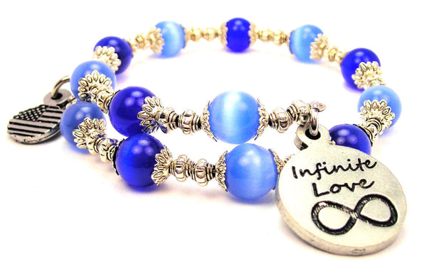 Infinite Love Cat's Eye Beaded Wrap Bracelet