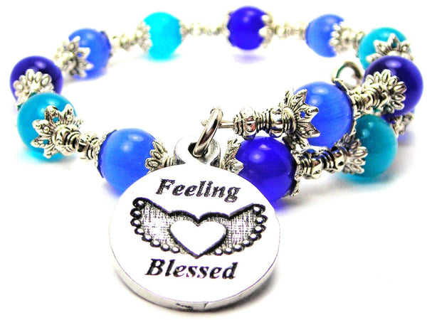 Feeling Blessed Cat's Eye Beaded Wrap Bracelet