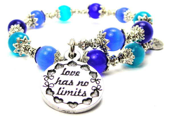 Love Has No Limits Circle Cat's Eye Beaded Wrap Bracelet