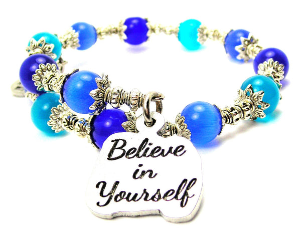 Believe In Yourself Cat's Eye Beaded Wrap Bracelet