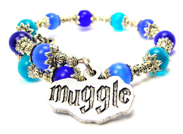 Muggle Cat's Eye Beaded Wrap Bracelet