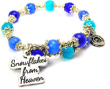 Snowflakes From Heaven Cat's Eye Beaded Wrap Bracelet