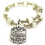 Mother Victorian Scroll Cat's Eye Beaded Wrap Bracelet