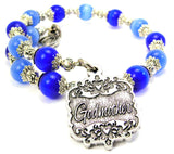 Godmother Victorian Scroll Cat's Eye Beaded Wrap Bracelet