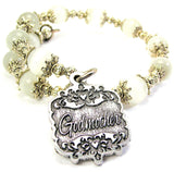 Godmother Victorian Scroll Cat's Eye Beaded Wrap Bracelet