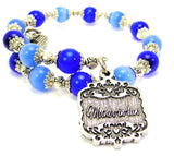 Mother-In-Law Victorian Scroll Cat's Eye Beaded Wrap Bracelet