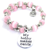 My Hobby Makes Cents Cat's Eye Beaded Wrap Bracelet