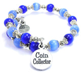 Coin Collector Cat's Eye Beaded Wrap Bracelet