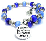 I Wanna Be Where The People Aren't Cat's Eye Beaded Wrap Bracelet