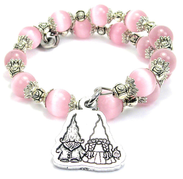 Gnomes In Love Cat's Eye Beaded Wrap Bracelet