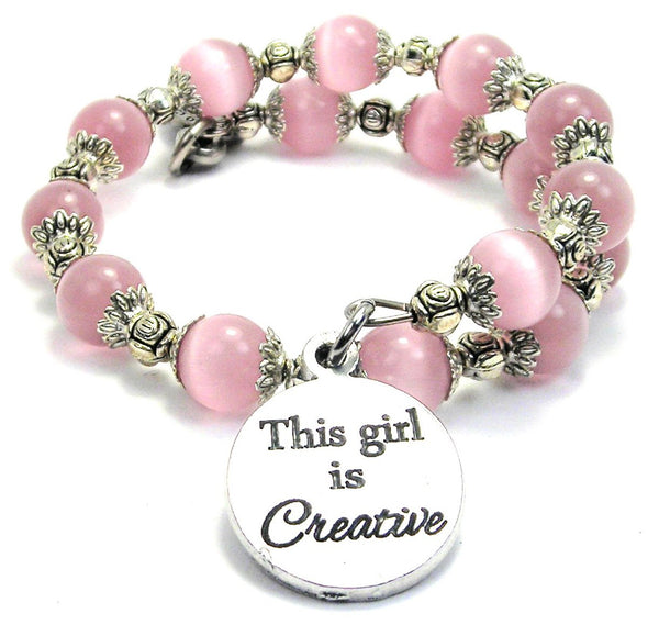 This Girl Is Creative Cat's Eye Beaded Wrap Bracelet