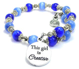 This Girl Is Creative Cat's Eye Beaded Wrap Bracelet