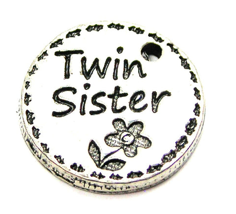 Twin Sister Circle Genuine American Pewter Charm