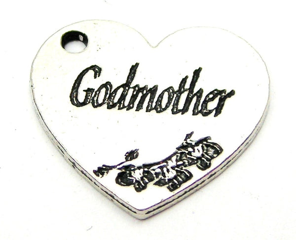 Godmother Heart Genuine American Pewter Charm