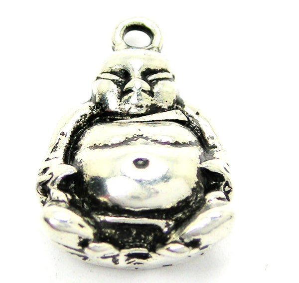 Sitting Buddha Genuine American Pewter Charm