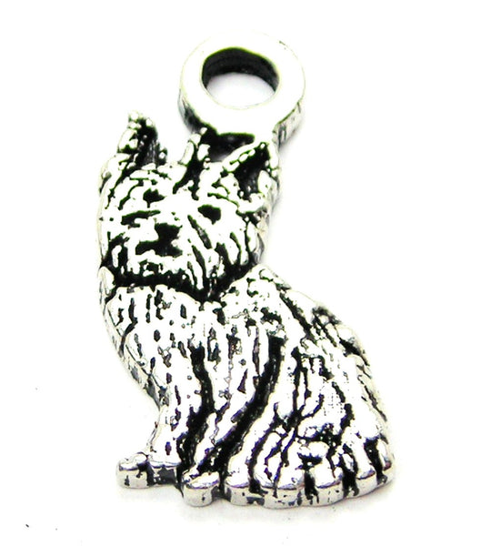 Sitting Yorkshire Terrier Genuine American Pewter Charm