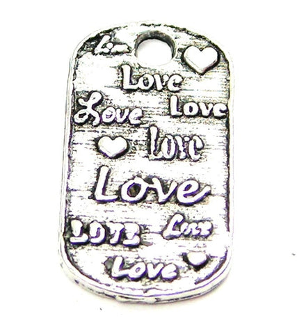 Love Love Love Dog Tag Genuine American Pewter Charm